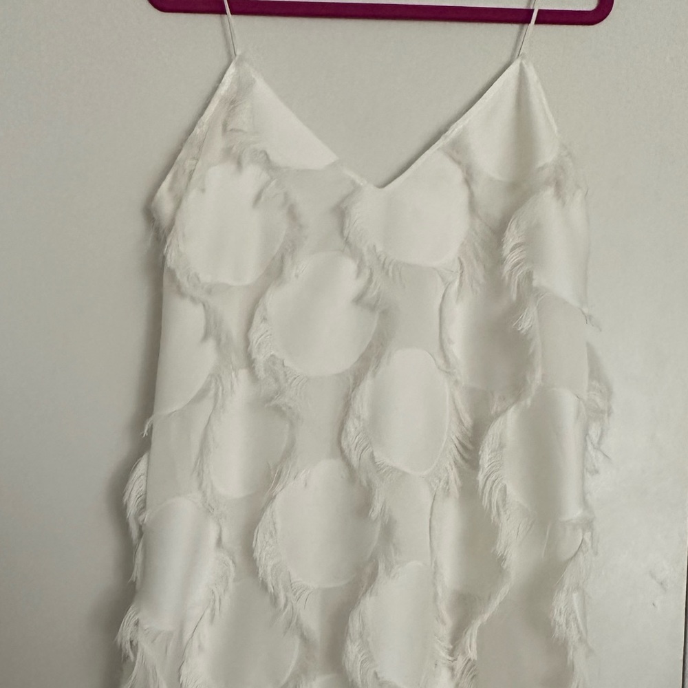 ZARA White detail cocktail slip dress.